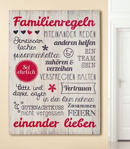 Details Zu Mdf Wandbild Spruch Weisheiten Familienregeln Dekoration Tafel Schild 41776