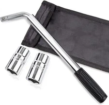 CARTMAN Telescoping Lug Wrench with Standard CR-V Sockets 17/19, 21/22mm