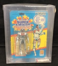 Vintage 1989 Pacipa Super Powers Amigos CYBORG Figure Sealed On Card -  AFA 75