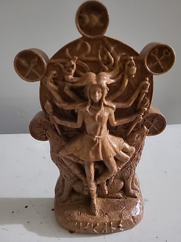 Hekate Statue, Triple Goddess Statue Massivholz 6 cm - Bild 6 von 6