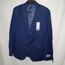 Kenneth Cole Reaction Men 38R Blue Sport Coat Jacket Blazer Mini Check 15E 