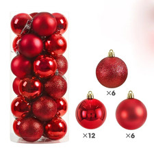 24Pcs 3/4/6CM Christmas Balls Big Ball Christmas Tree Pendant Ornaments for Part