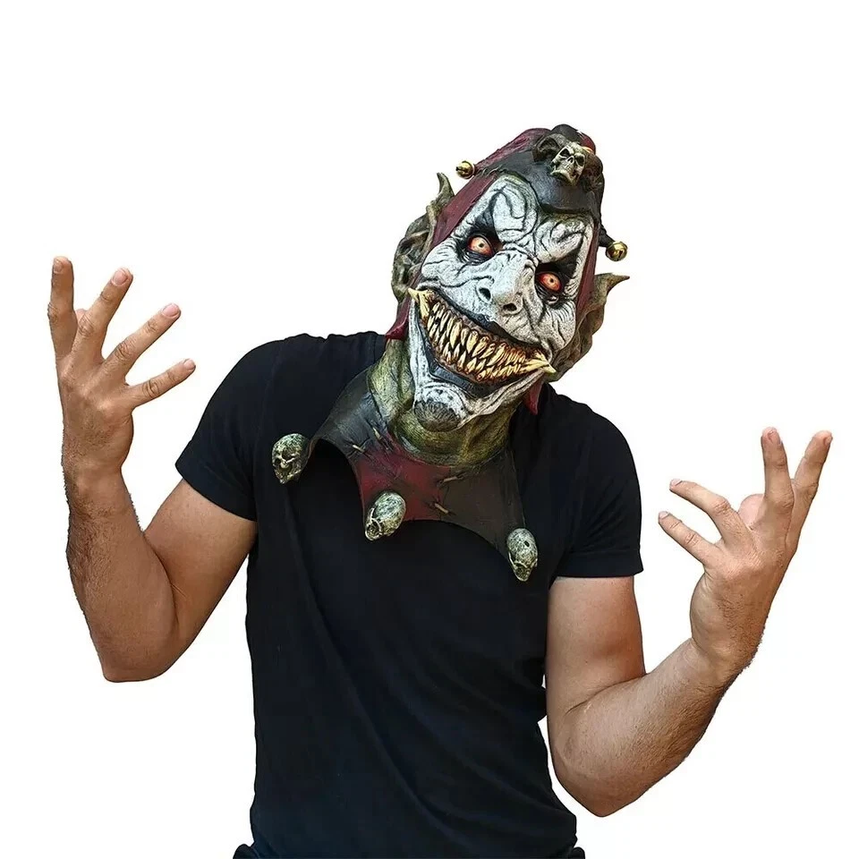 Halloween Hot Jesterblin Jester Clown Horror High-Quality Latex Deluxe Mask New - Image 2 of 4