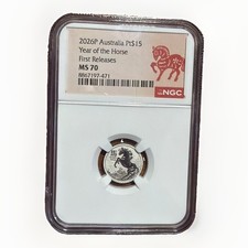 2026-P Australia $15 Year of the Horse 1/10 oz Platinum NGC MS70 First Releases 2349.90 per troy oz