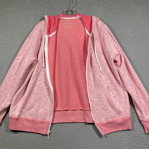 Faded Glory Hoodie Women's XXL Coral Pink Long Sleeve Full Zip Sweatshirt - Picture 3 of 13