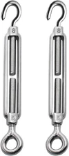 M8 Stainless Steel Turnbuckle Set 2Pcs Durable Hook Eye Tensioners