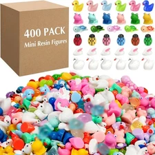 Barydat 400 Pcs Mini Resin Animals Figures Bulk for Pranks Hide Crafts Resin... 