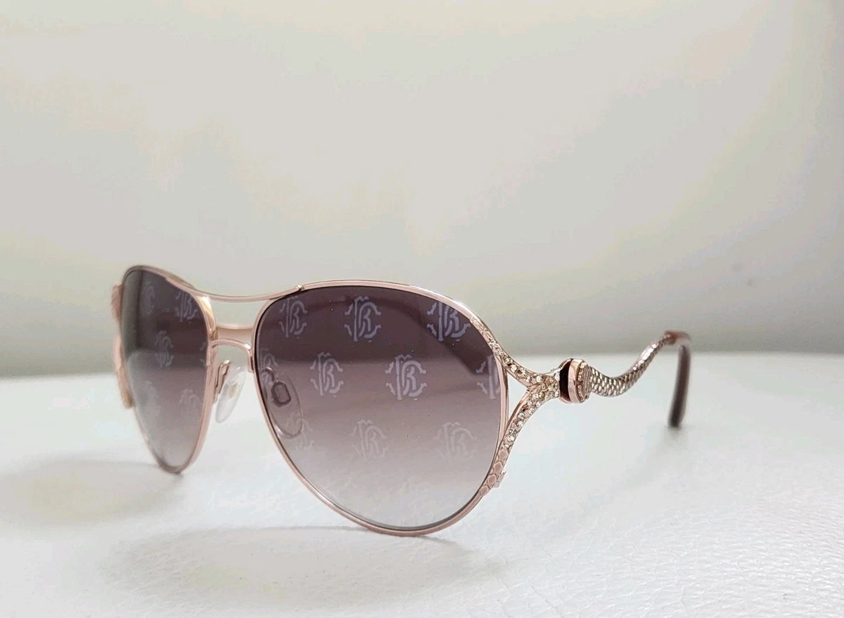 Roberto Cavalli SRC090M 300K Sunglasses Gold Aviator Frame, Pink Lenses Roberto Cavalli Gold Aviator Sunglasses for Women for sale  main image 3