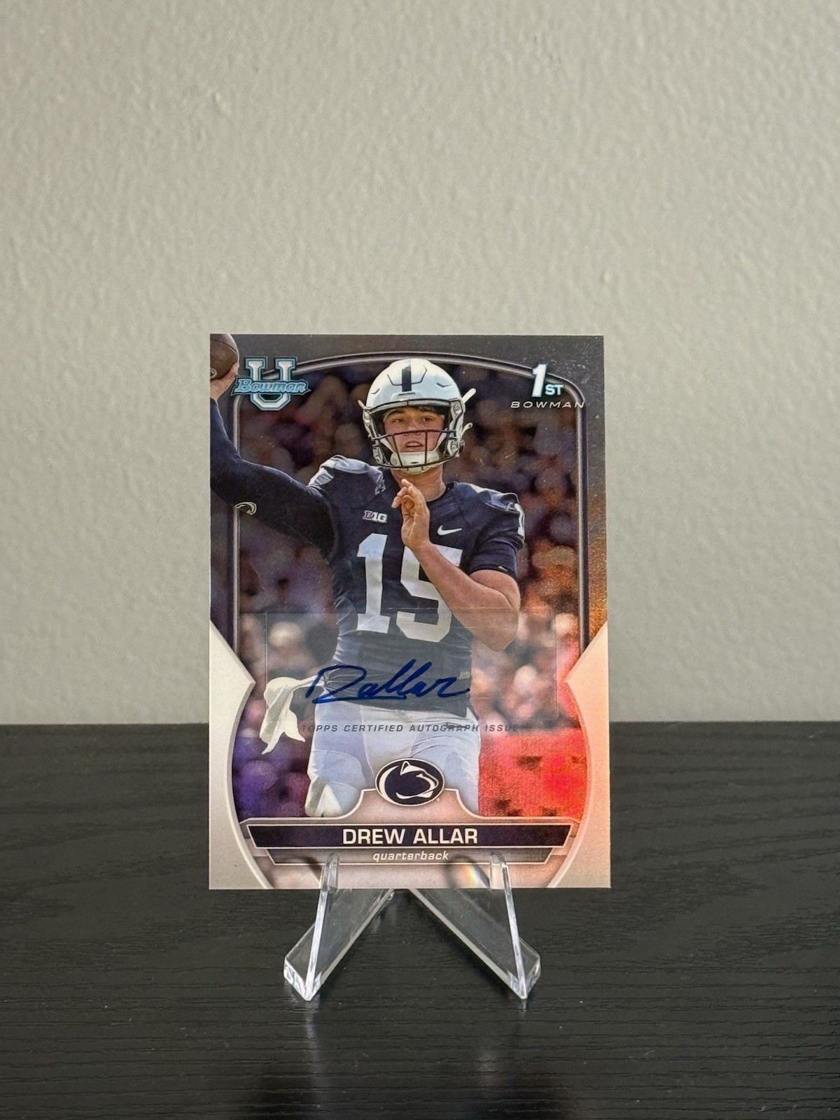 Drew Allar 2022 Bowman U Chrome 1st Rookie REFRACTOR /499 Auto Penn State #59 RC
