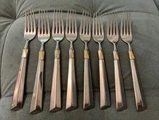 8 Supreme Towle Optika Stainless Flatware Dinner Forks