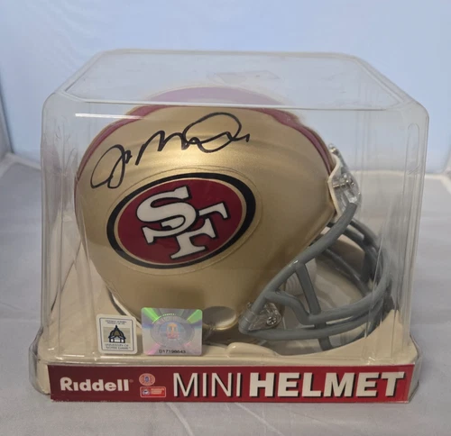 Joe Montana SF 49ers Signed Mini HOF Riddell Football Helmet with COA