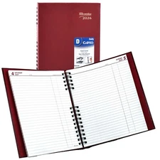 2026 Brownline C550C.RED CoilPRO Daily Planner, Hard Cover, 10 x 7-7/8"