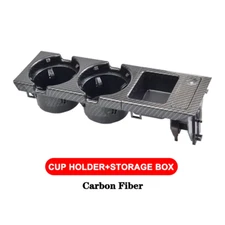 Carbon Front Center Console Cup Holder with Coin Holder fit for 1998-2006 BMW