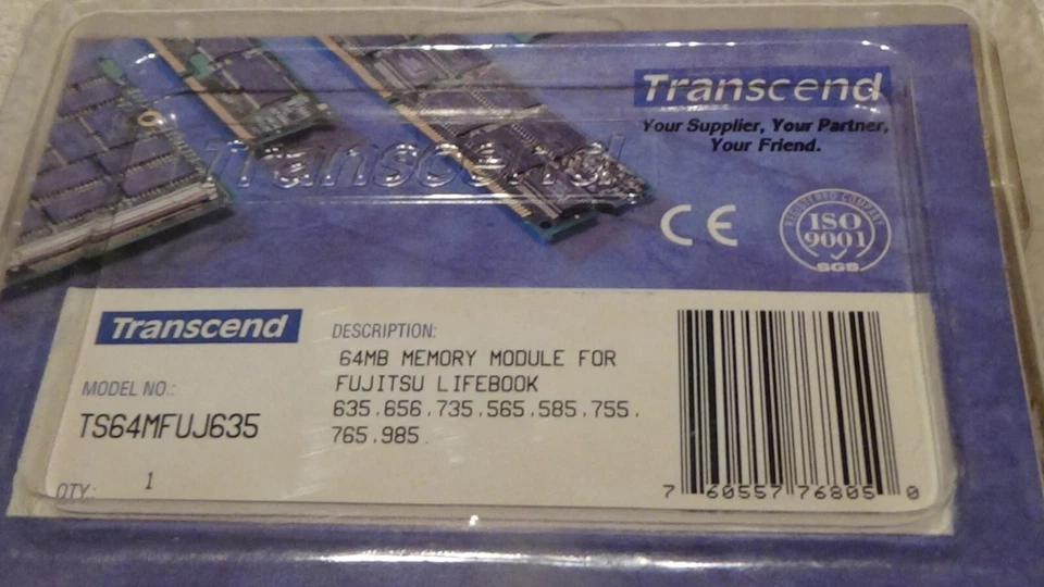 Módulo de memoria Transcend 64 MB MOD.N TS64MFUJ635 FUJISTU LIFE BOOK Foto 2 de 4