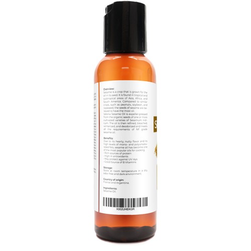 SESAME SEED OIL 2 Fl Oz - 1 Gal REFINED NATURAL CARRIER EXPELLER PRESSED VIRGIN - Picture 16 of 47