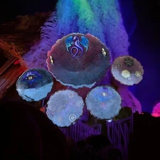 Handmade Dragon Themed Epoxy Resin Tray w/Four Oversized Coasters.