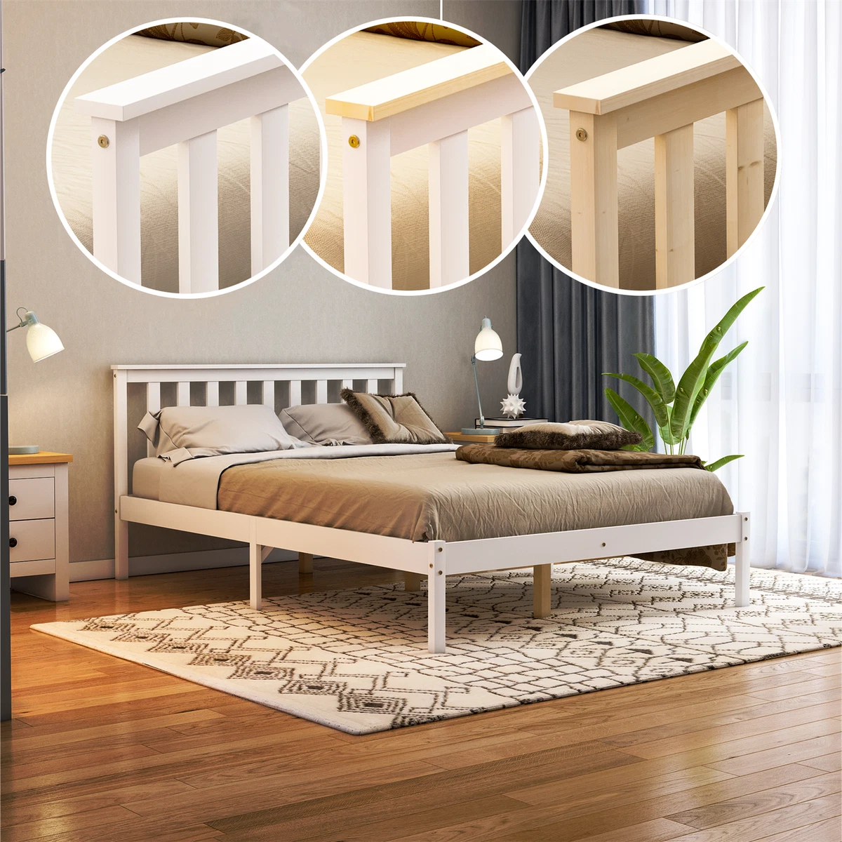 Simple light 2024 wood bed frame