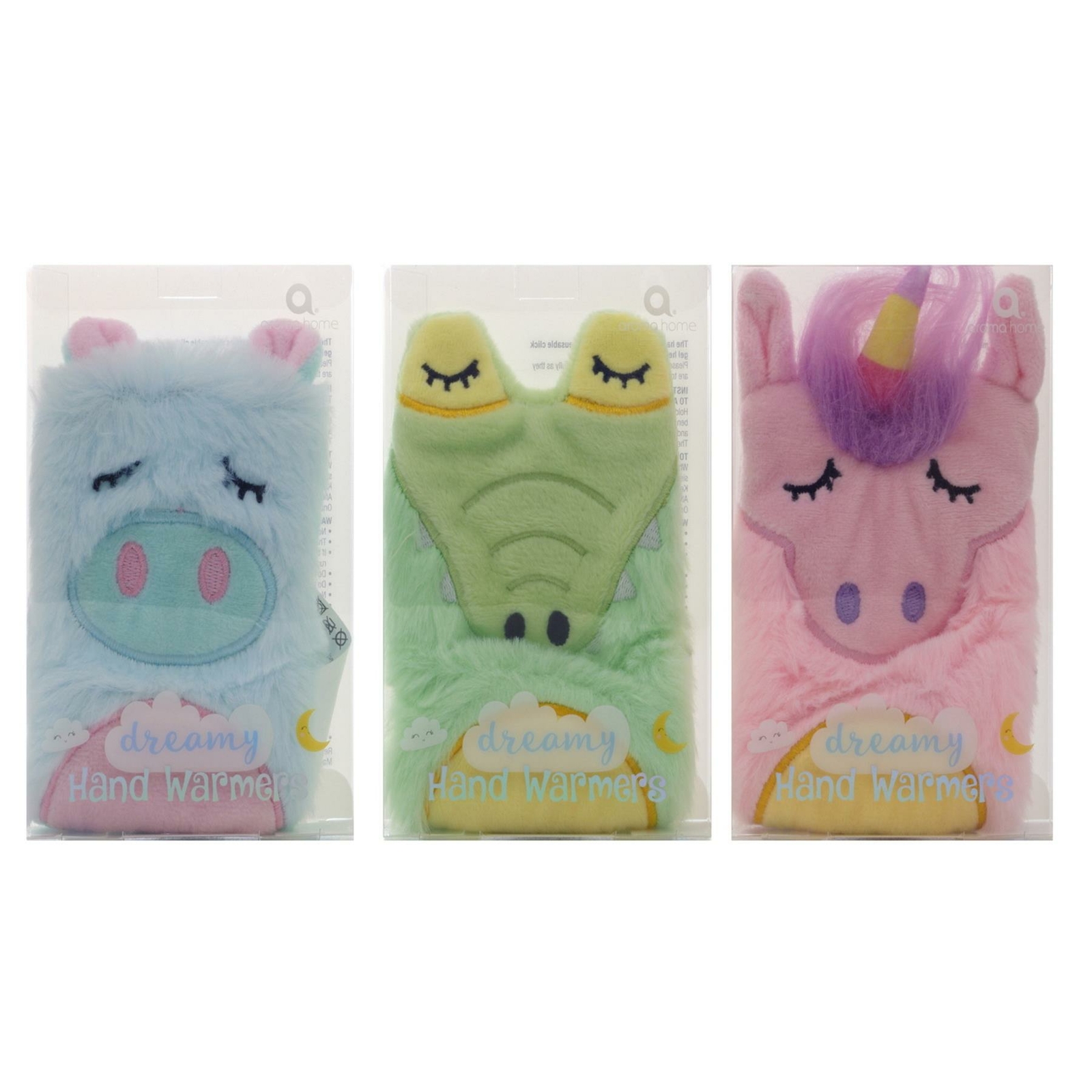 Aroma Home 1x Assorted Dreamy Animal Hand Warmer Reusable Gel Heat Gift Boxed