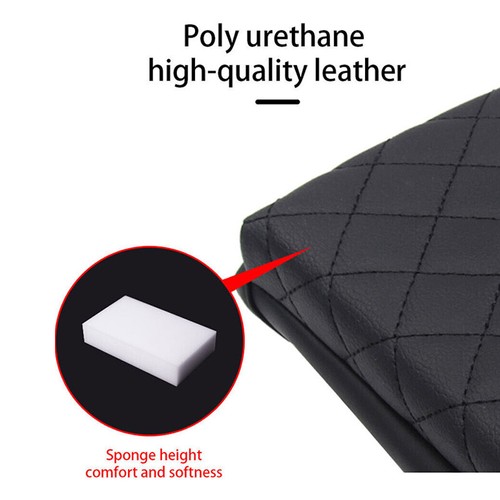 Car Armrest Pad Center Console Box Cover PU Leather Protect Cushion with Pocket - Foto 7 di 16