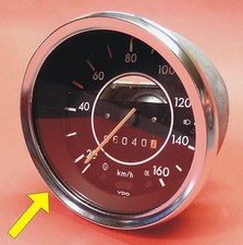 VW Käfer 1303 Tacho Zierring in ALUMINIUM POLIERT "TOP OPTIK"         020-206340