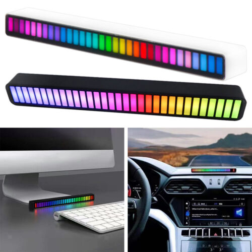 RGB LED sprachaktiviertes Rhythmuslicht 32 LED 18 Farben Bluetooth Desktop - Bild 1 von 12