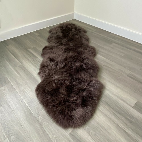 Double Chocolate Brown Sheepskin Rug XXL - Large 2 Skin Sheepskin Rug - Picture 5 of 6