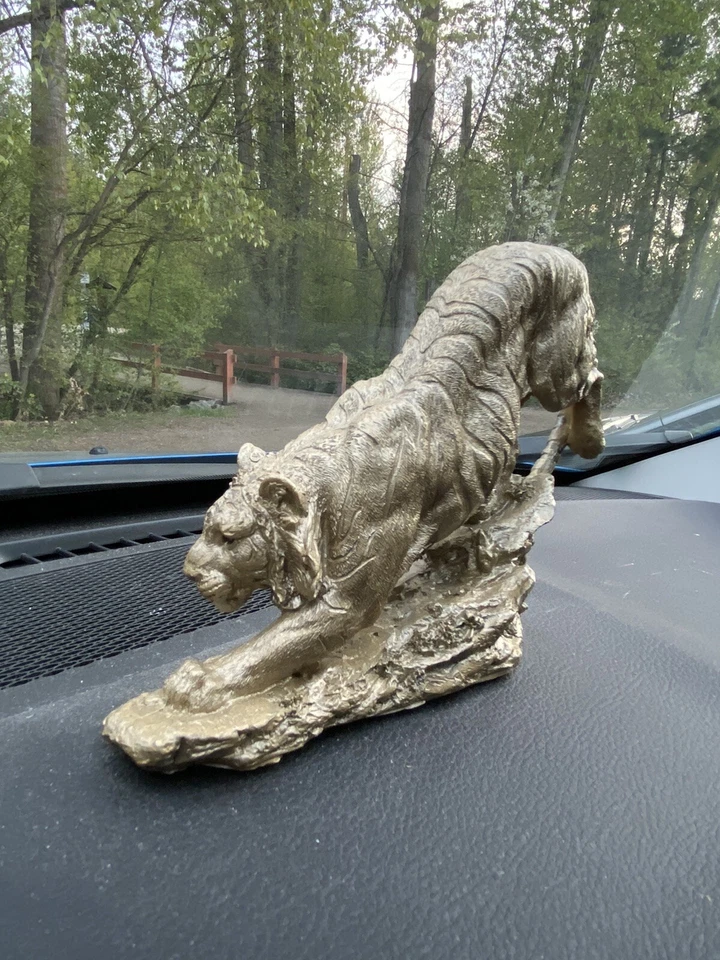 Estatua de tigre de oro zodiaco de latón (nueva antigua) Foto 2 de 4