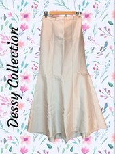 Dessy Collection Maxi Formal Skirt Womens Sz-10 Ivory Satin Twill Flare Out