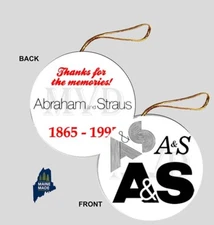 ABRAHAM AND STRAUS Ornament / Magnets - Collectible Logo Vintage Defunct Retail