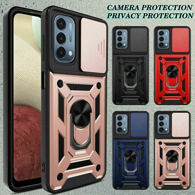 For OnePlus Nord N200 5G Camera Lens Slide Protect Shockproof Rubber Stand Case