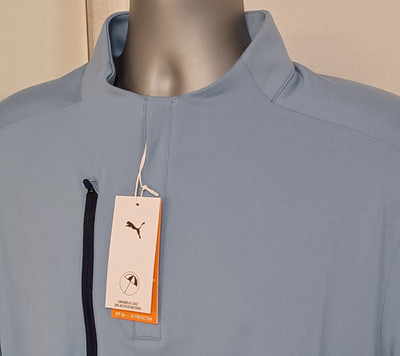 Puma Golf X Arnold Palmer Cloudspun Tech Pullover 1/4 Zip Blue Men's XL NEW