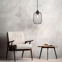 Decken Pendel HäNge Lampe Leuchte Beleuchtung Metall Schwarz Wohn Ess Zimmer