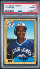 1987 TOPPS TIFFANY MANNY LEE #574 TORONTO BLUE JAYS PSA 10