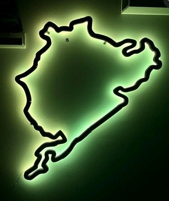 Nürburgring LED 3D Print | LED Lamp Nordschleife | Green Bright | Wall Lamp LED