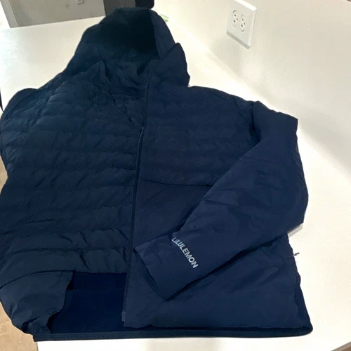 lululemon Hoodie Full Zip Puffer Jacket navy blue - product listing photo
