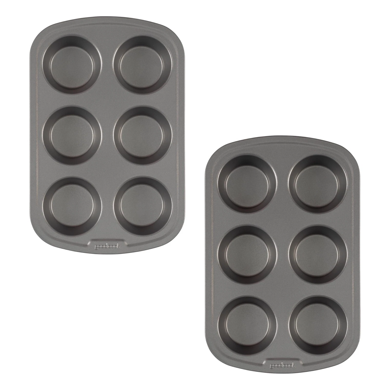 GoodCook Set of 2 Nonstick Steel Muffin Pans 6-Cup Gray
Opens in a new window or tab