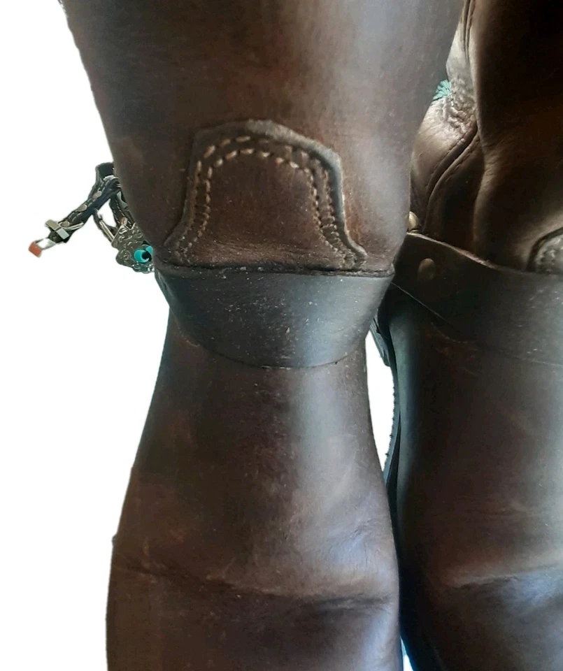 BOTAS WESTERN FEMININAS HARLEY DAVIDSON COURO MARROM TAMANHO 7.5 SEM DANOS VINTAGE - Imagem 4 de 4