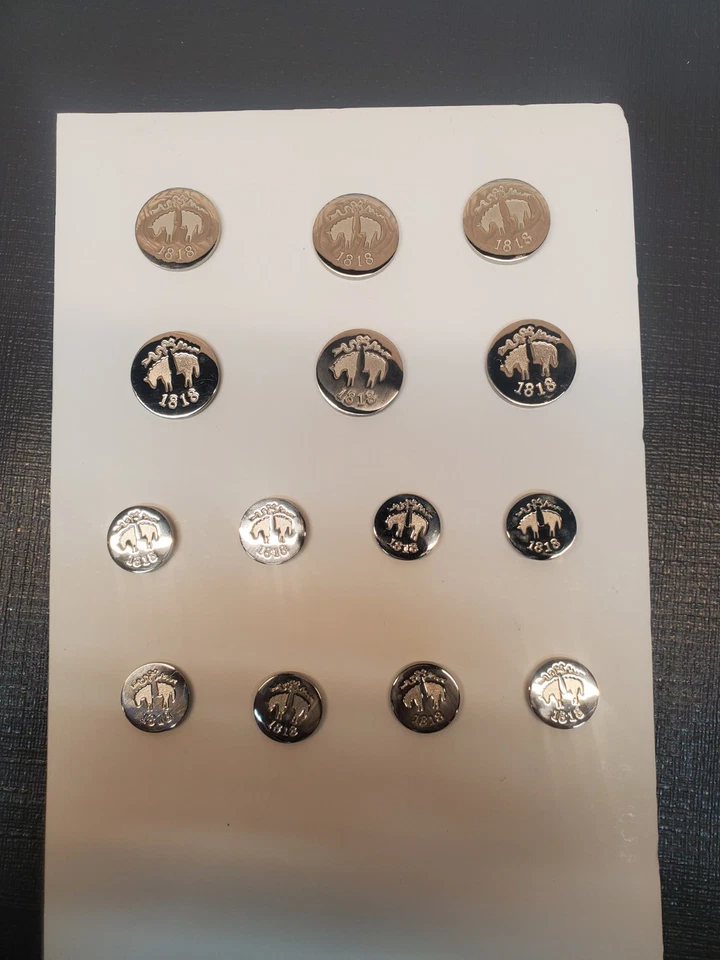 Brooks Brothers 1818 brand new set of 14 Replacement Silver Metal Buttons - Image 3 of 4