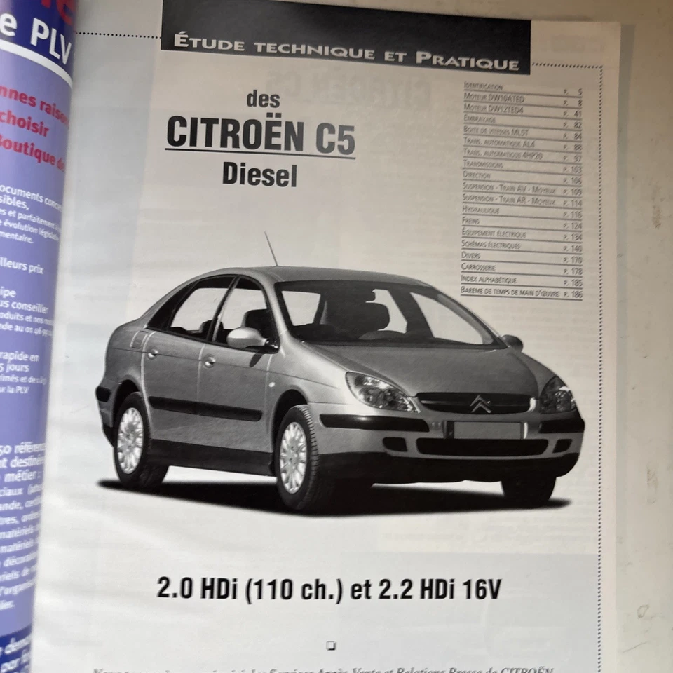 Revue Technique Automobile CITROEN C5 DIESEL 2.0 Hui 2.2 Hdi 16 V - Photo 2/4