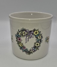 Vintage INARCO Floral Heart Planter | 1970s Korea Transferware Cottage Decor