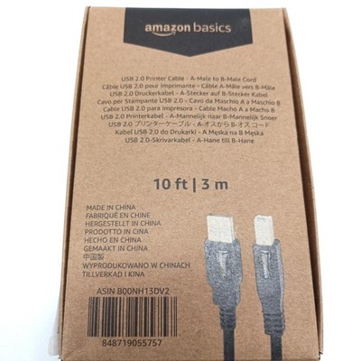 Amazon Basics USB Kabel Computerzubehör Typ A auf Typ B 3 Meter robust langlebig