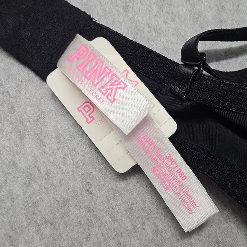 Sujetador ROSA Victoria's Secret 36C Negro Rosa Push Up Wear Everywhere Nuevo - Imagen 5 de 7