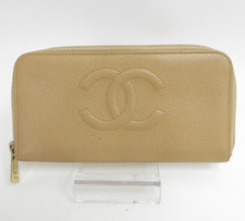 Autentico portafoglio lungo CHANEL CC in pelle con cerniera I#47404