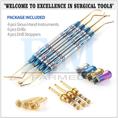 Dental Elevation kit Dask Drills Stopper Sinus Lift Dental Implant Instruments