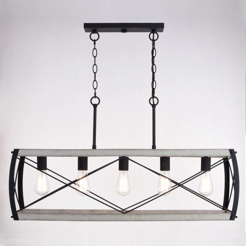 Montclare 5-Light Linear Chandelier in Farmhouse and Rectangular Style 19.5 - Picture 3 of 9