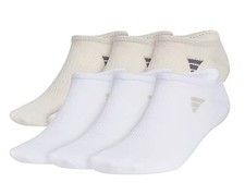 6 Pair Adidas Superlite No Show Socks, Men's Shoe Size 8-12