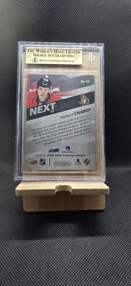 Thomas Chabot 2016-17 Upper Deck Overtime Next In Line Red /25 BGS 9.5 Gem Mint - Image 2 of 2