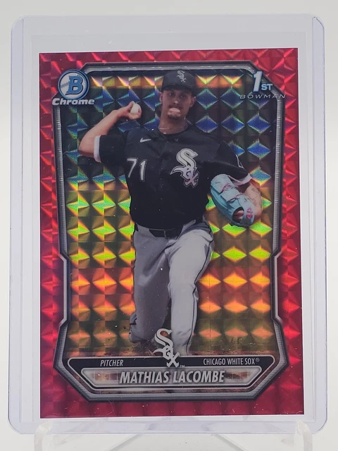 MATHIAS LACOMBE 2026 BOWMAN CHROME 1ST RED GEOMETRIC REFRACTOR /5 Q2045