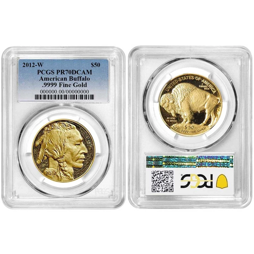 American Gold Buffalo 2012-W $50 1 oz prueba graduación profesional PR70DCAM etiqueta azul Foto 3 de 3