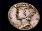 1928-D  Mercury Dime, Good Grade.